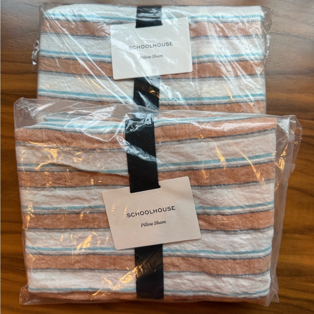 Schoolhouse Market Stripe Linen King Shams (2)